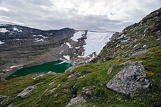 挪威,特罗姆斯,冰河,结冰,湖