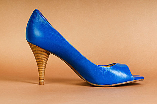 时尚,概念,蓝色,女人,鞋,高跟鞋