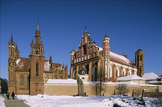 教堂,冬天,维尔纽斯,立陶宛