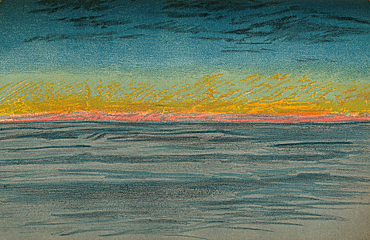 极地,白天,九月,1893年,淡色调,素描,艺术家