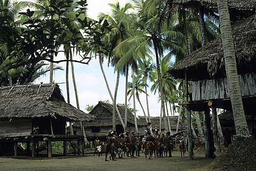 巴布亚新几内亚,河,传统,唱歌,跳舞,小,乡村