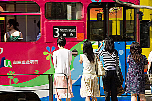 有轨电车,行人,铜锣湾,香港