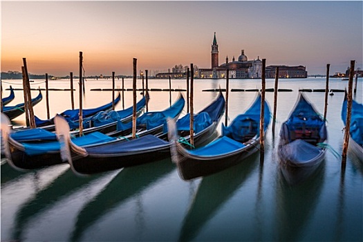 小船,大运河,圣乔治奥,马焦雷湖,教堂,黎明,威尼斯,意大利