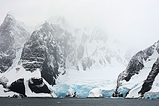 南极,雷麦瑞海峡,冰河,遮盖,山