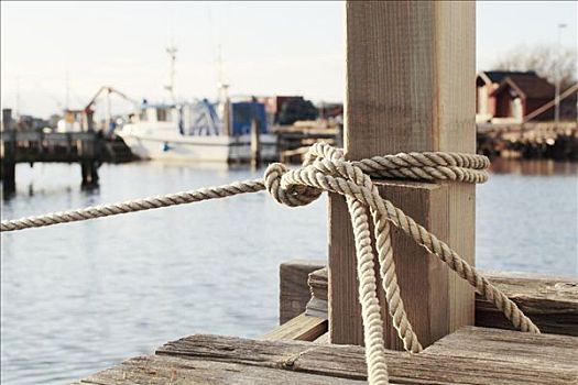 绳索,系,系船柱,布胡斯,瑞典