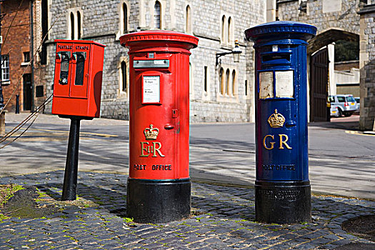 柱子,盒子,温莎公爵,城堡,街道,伯克郡,英格兰,英国,欧洲