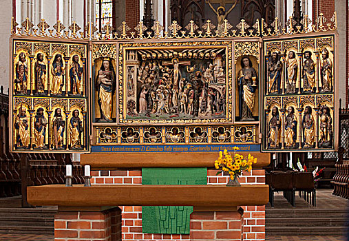 祭坛装饰品,修威林,大教堂,梅克伦堡前波莫瑞州,德国,欧洲