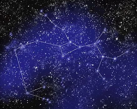 輪廓,星座,人馬座,夜空