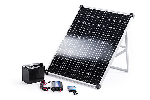 太阳能,便携,晶莹,太阳能电池板,充电,电池,隔绝,白色背景,背景
