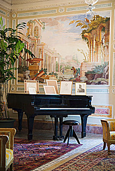 客厅,别墅,巴勒莫,西西里,钢琴