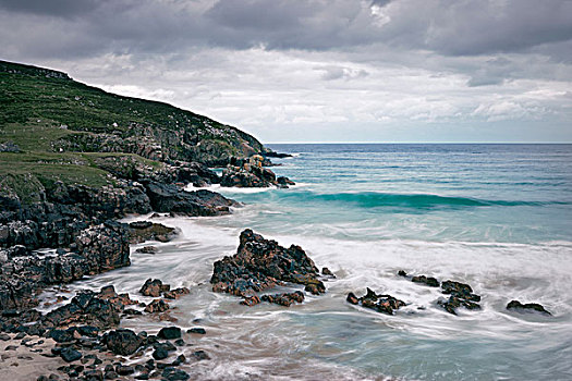 岩石,海岸线,头部,刘易斯岛,外赫布里底群岛,苏格兰