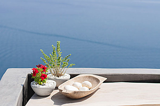 风景,上方,桌子,植物,锡拉岛,希腊