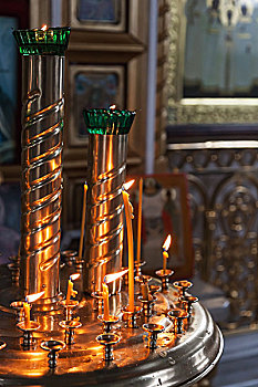 蜡烛,照亮,暗色,东正教