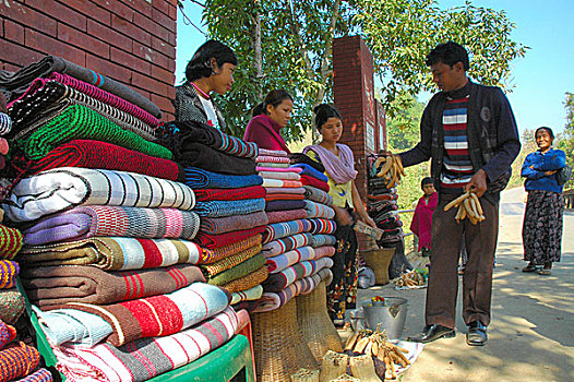 部族,市场,山,孟加拉,一月,2005年