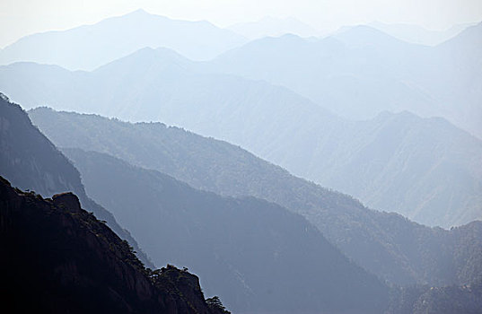 山峦,山顶,远景