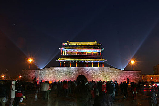 北京永定门夜景