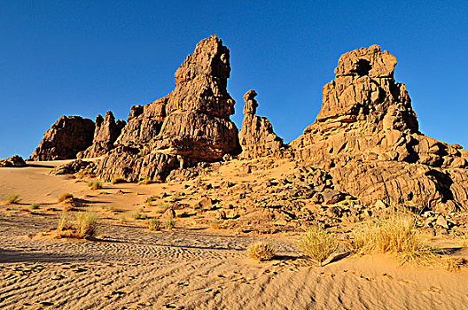 砂岩,岩石构造,高原,阿杰尔高原,国家公园,世界遗产,阿尔及利亚,撒哈拉沙漠,北非