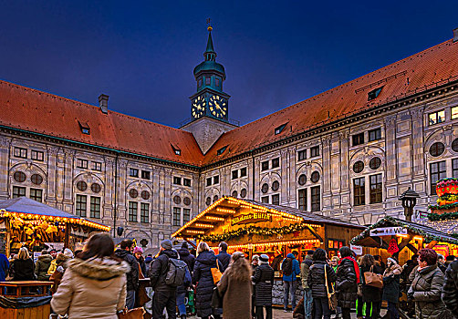 圣诞市场,慕尼黑,巴伐利亚,德国,欧洲