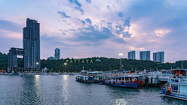 泰国芭提雅夜景