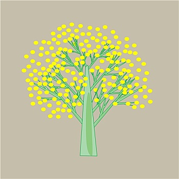 树,黄花