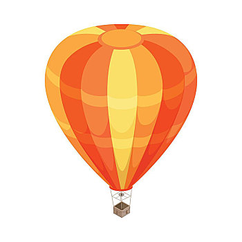 气球,凸起,象征,橙色,条纹,热气球,篮子,矢量,插画,隔绝,白色背景,背景,比赛,环境,运输,标识,设计