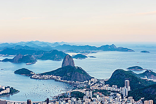 俯拍,面包山,里约热内卢,巴西
