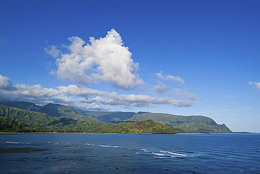 云,上方,海洋,湾,考艾岛,夏威夷,美国