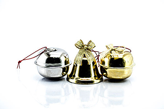 铃,圣诞节,花环,隔绝,白色背景,背景