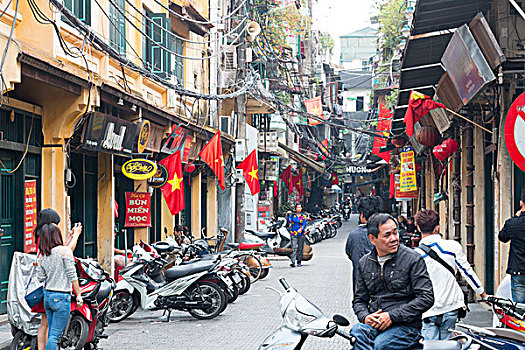 街景,河内,老城区,越南