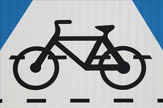 自行车道,象征,标牌,特写
