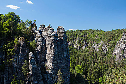 岩石构造,靠近,砂岩,山峦,萨克森,德国,欧洲
