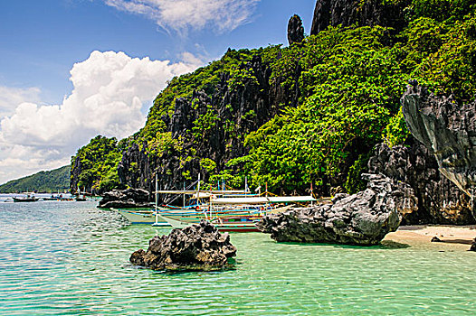 岩石,地层出露,群岛,巴拉望岛,菲律宾