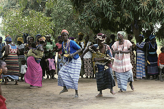 冈比亚,小,乡村,靠近,班珠尔,跳舞