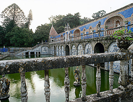 社交,风景,花园,湖,地面,庄严大宅