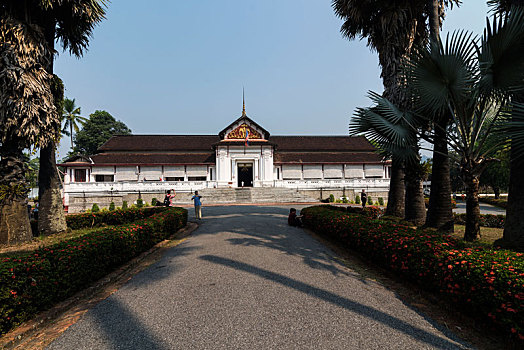 琅勃拉邦古城老挝皇宫内建筑物