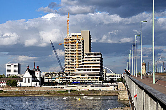 汉莎航空公司,高层建筑,建筑,座椅,德国,航空公司,2007年,堤岸,莱茵河,河,修葺,北莱茵威斯特伐利亚,欧洲