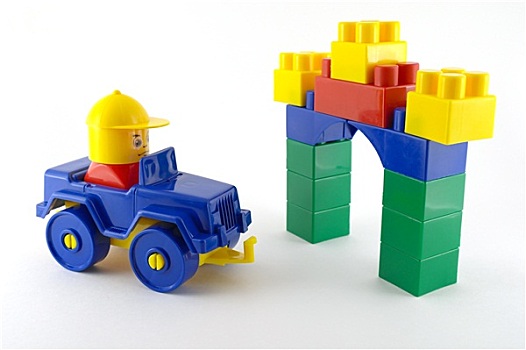 蓝色,汽车,机械,塑料制品,玩具,正面,彩色