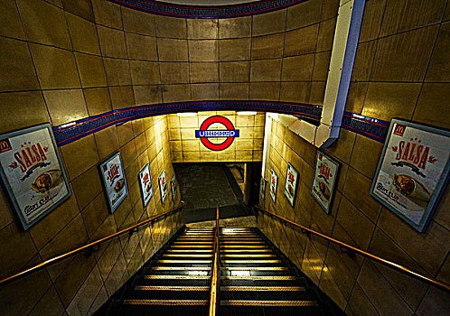 英格兰,伦敦,台阶,地铁站