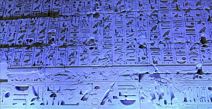 象形文字,光亮,卡尔纳克神庙,尼罗河流域,路克索神庙,埃及,非洲