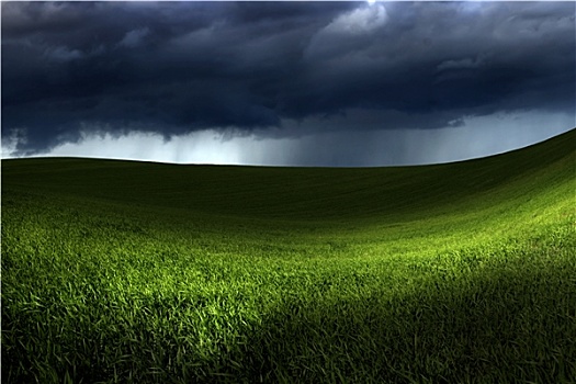 绿色,陆地,上方,风暴