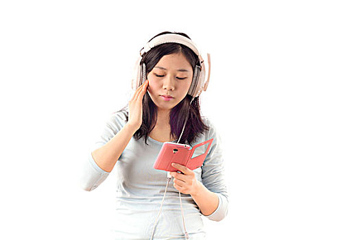 亚洲女孩听音乐