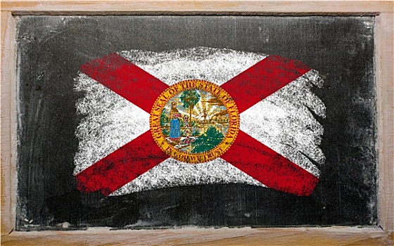 旗帜,美国,佛罗里达,黑板,涂绘,粉笔