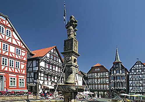 喷泉,市场,靠近,卡塞尔,黑森州,德国,欧洲