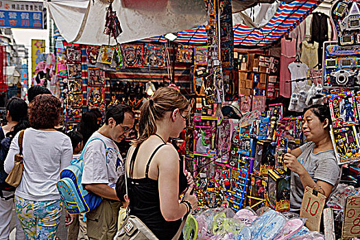 游客,店,街道,香港