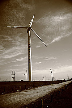 草原的风力发电