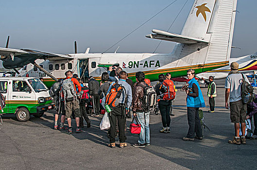 装载,飞机,加德满都,尼泊尔