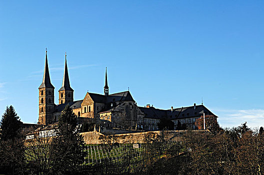 教堂,建造,班贝格,上弗兰科尼亚,巴伐利亚,德国,欧洲