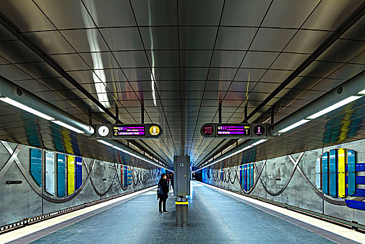 地铁站,中间,弗兰克尼亚,巴伐利亚,德国,欧洲