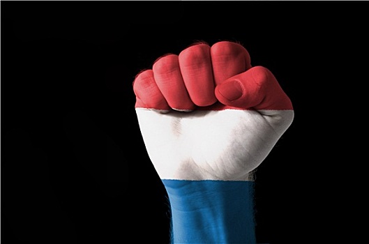拳头,涂绘,彩色,荷兰,旗帜