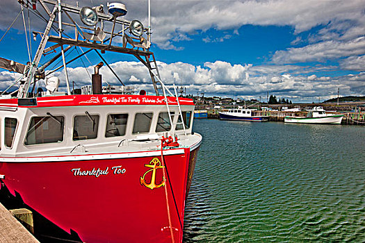 渔船,停靠,码头,岛,布雷顿角,新斯科舍省,加拿大